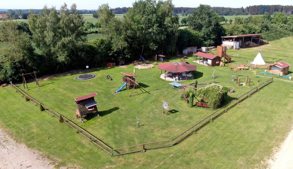 Luftbild des Spielplatzes